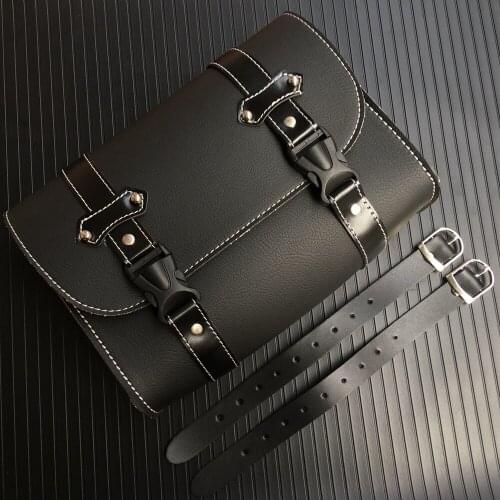 Artificial Leather Small Motorcycle Tool Bag Pouch Black