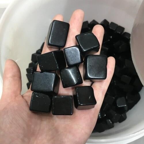 Beautiful natural square black obsidian quartz crystal gravel stone healing reiki minerals stone