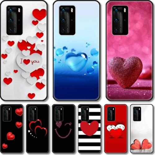 Creative love Phone Case For Huawei P 40 30 20 10 9 Smart 2019 Lite E Pro Plus black cell shell