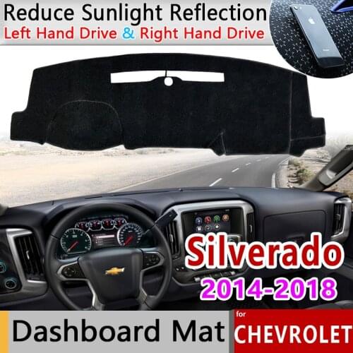 Dashboard Cover Car Dash Board Mat Carpet Pad for Chevrolet Silverado 1500 2500 3500 GMC Sierra 2014~2018 Sunshade Accessories