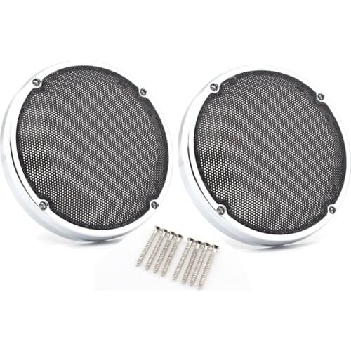 6.5'' Saddlebag Lid Round Speaker Grill Cover For Harley Touring Electra Glide Road King Ultra-Classic Chrome Moto Accessories