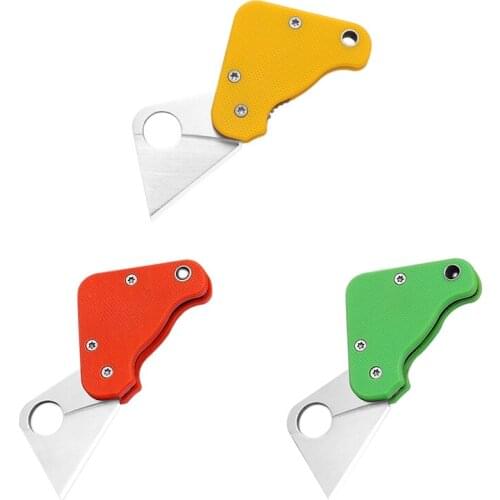 Square Folding Knife EDC Mini Folding Knife Life Saving Portable Knife Square Convenient Keychain Envelope Knife