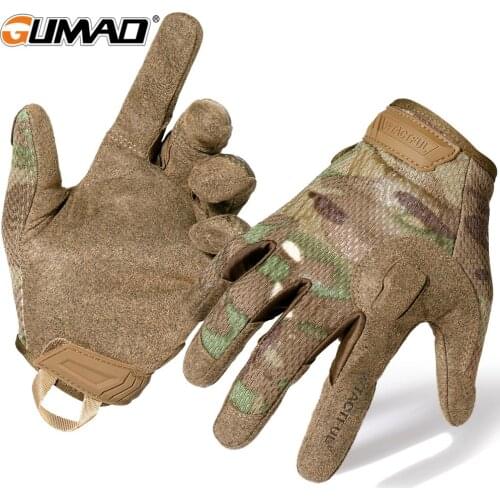 Mens Camouflage Airsoft Full Finger Glove Tactical Gloves Army Light Soft Black Long Mitten Military Hiking Biking Cycling 2020