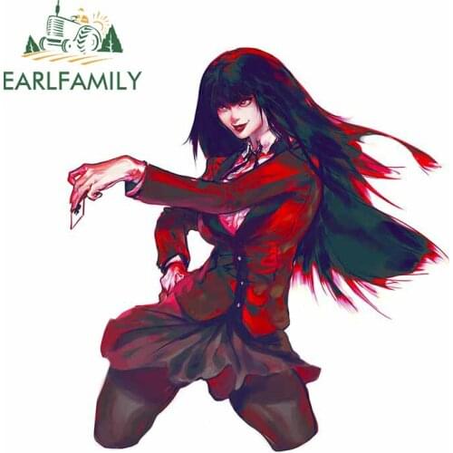 EARLFAMILY 13cm x 12.2cm For Kakegurui Motorcycle Car Stickers Windshield Decal Scratch-Proof Decals For JDM SUV RV