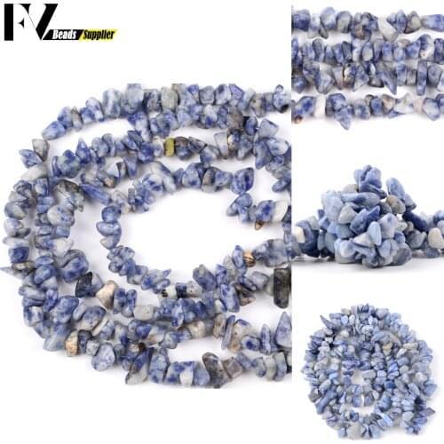 Wholesale Natural Blue Spot Beads For Needlwork Jewelry Making 5mm-8mm Irregular Gravel Semi Precious Stones Diy Bracelets 15"