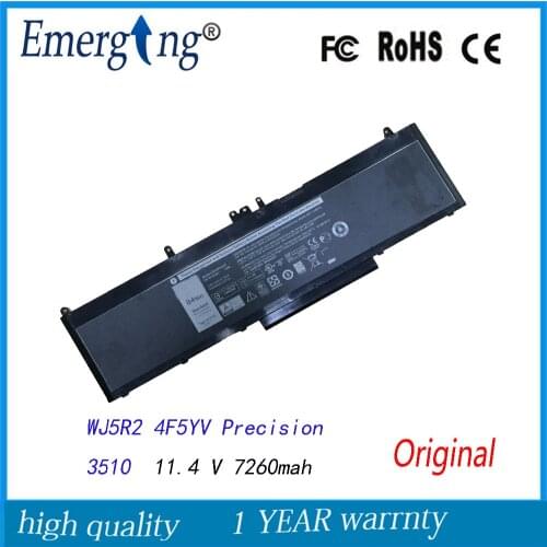 11.4V 7260Mah New Original Laptop Battery for Dell Precision 3510 WJ5R2 4F5YV