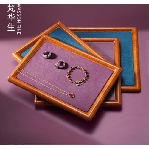 Flannelette jewelry collection tray solid wood jewelry display tray ring Necklace Watch Bracelet Watch Pallet
