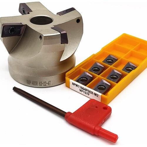 1PCS RAP 300R 50-22-4T/50-25.4-4T/63-22-4T/63-25.4-4T RAP 400R 63-25.4-4T/50-22-3T/63-22-4T Cutter Head+10PCS APMT1604M2/H2-VP15