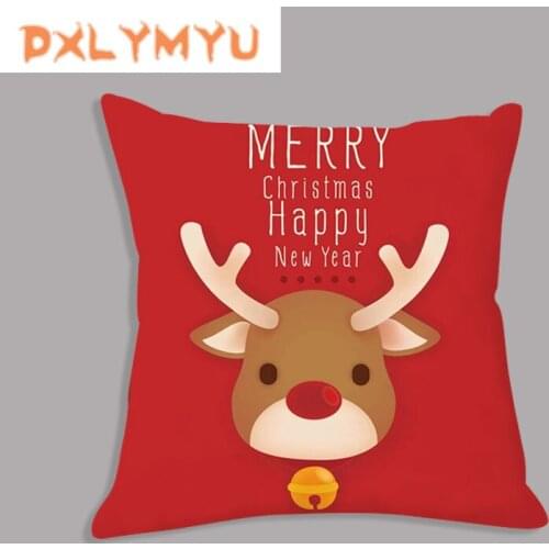 Christmas Seat Cushion New Year Reindeer Penguin Printed Cushion Party Throw Pillow Soft Decorative Cushion for Sofa Home Decor