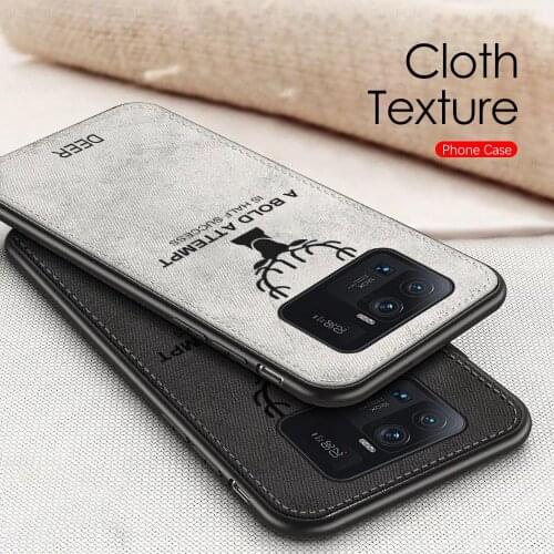 Deer pattern fabric cloth phone cover case for xiaomi mi 11 ultra 5g mi11ultra 6.81'' soft silicone bumper shockpoof safty coque