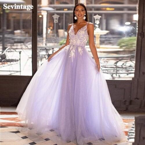 Sevintage Lavender Beach Prom Dress Corset Appliques Lace Evening Gowns Plus Size Speical Occason Dresses Custom Made 2021