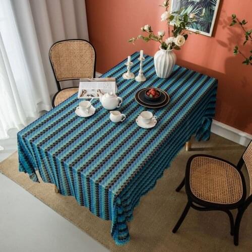 Tablecloth Cotton and Linen Rectangular Tablecloth for Table Lace Thick Wedding Dining Table Cover Tea Table Cloth