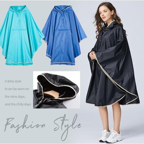 Stylish adult men and women cape raincoat hiking rain cover long raincoat women