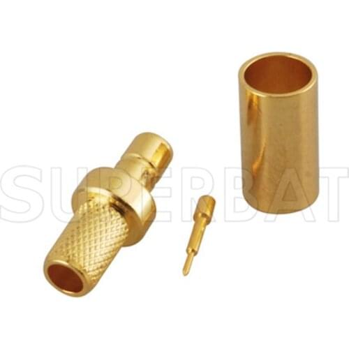 Superbat SMB Crimp Jack Straight Goldplated RF Coaxial Connector for Cable RG58.LMR195,RG142