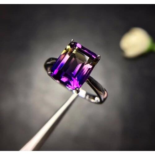 Super beautiful ring Natural amethyst lady ring, 925 silver, novel craftsmanship, beautiful colors