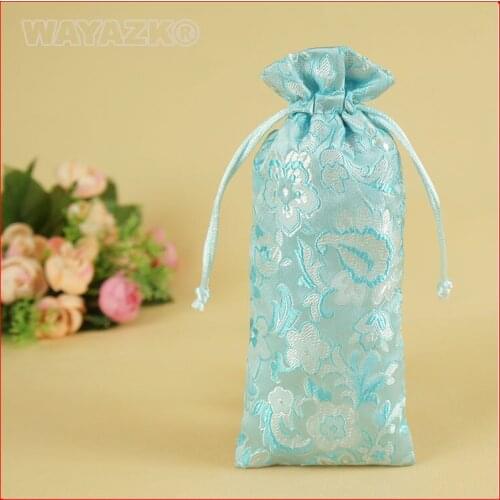 100 pieces/lot) high quality Silks and satins fabric cloth cosmetic gift bag drawstring