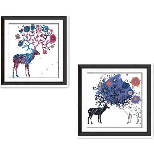 Everlasting Love Elk Chinese Cross Stitch Kits Ecological Cotton Stamped Printed 14CT 11CT DIY Gift Wedding Decoration For Home