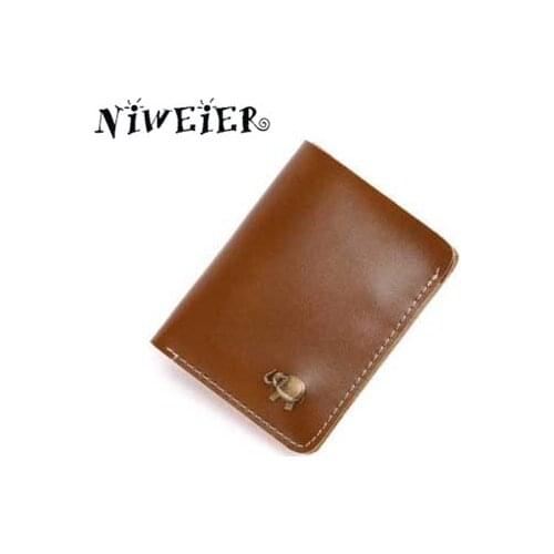 Elephant Vintage Wallet Cartoon Cute Short Two Fold Small Wallets For Teenager Student Bottom Clutch PU Leather Purse Card Bags