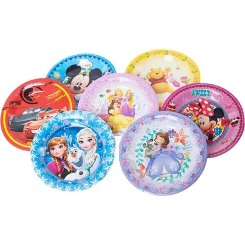 10pcs Disney Princess Anna Aisha Creative Cartoon Disposable Tableware 7 Inch Paper Plate Birthday Baby Shower Party Decoration