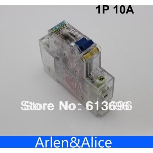 1P 10A Transparent case 10 ampere Mini Circuit breaker MCB
