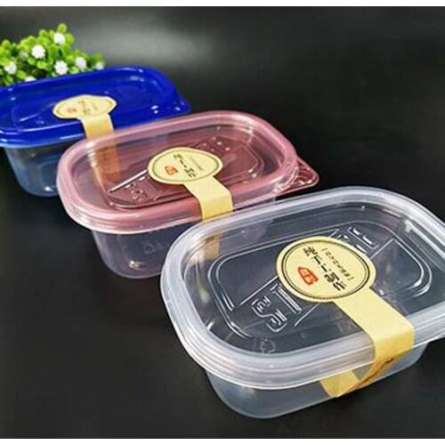 50 Sets Disposable 280ML Ice Cream Box Long Rectangle Transparent Plastic Boxes Mousse Pastry Cheese Cake Food Holder Birthday