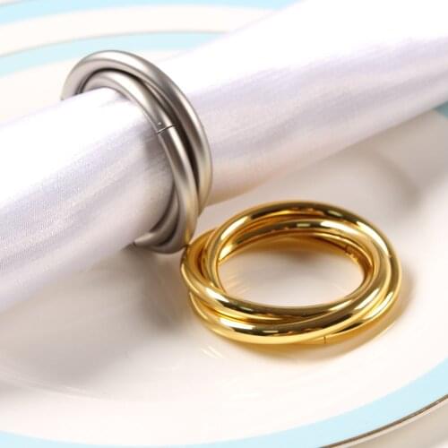 6pcs Stainless steel creative chain metal napkin buckle napkin ring hotel tableware tablecloth mouth cloth ring jewelry