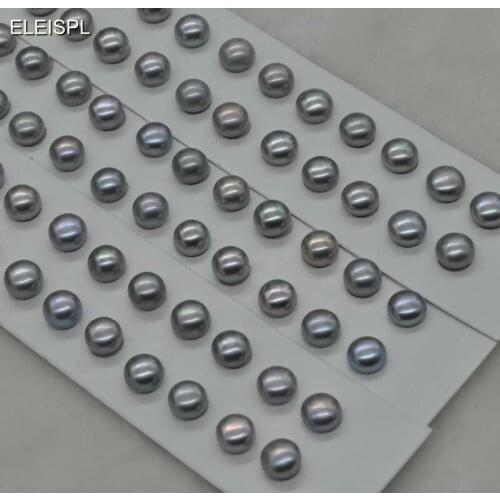 AAA wholesale 15 pairs 8-8.5mm half hole gray freshwater cultured pearl