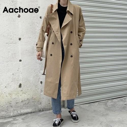 Aachoae Women's Double Breasted Trench Coats