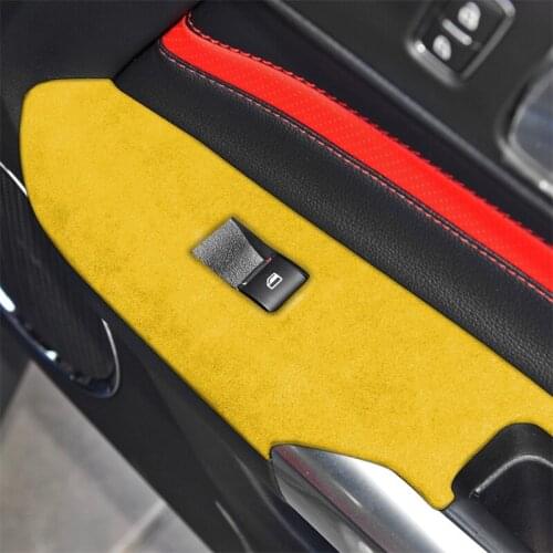 Car interior decoration sticker Multicolor Suede Windows Control Panel For Ford Mustang