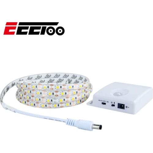 EeeToo Wireless PIR Motion Sensor Led Strip Light 1M 1.5M 2M 3M DC 5V SMD 2835 White Warm White RGB Wardrobe Stairs Closet Lamp