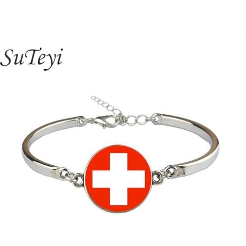 SUTEYI Ethnic National Flag Bracelet Switzerland Salvador Senegal Cyprus Seychelles Saudi Arabia Sao Tome and Principe