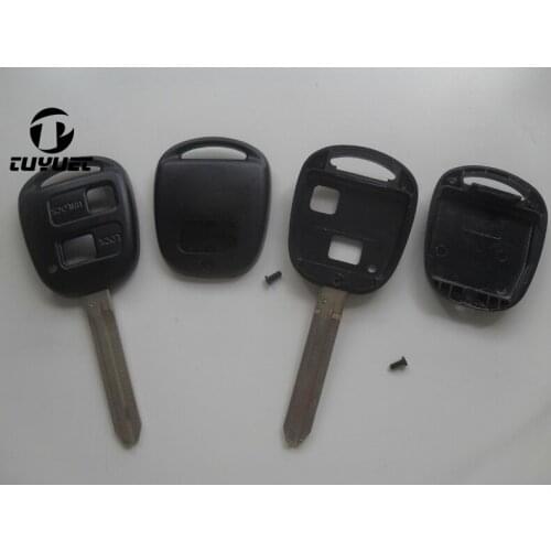 No Logo Blank Car Key Case For Toyota 2 Buttons Remote key Shell Fob Keyless Case TOY43 Blade