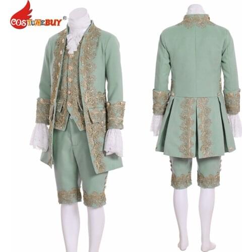 Costumebuy 18th Century Court Suit Rococo Mens Colonial Washington Victorian British men Marie Antoinettte Costume Custom Made