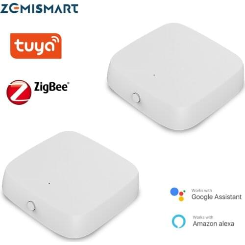 Zemismart Tuya Zigbee Temperature Humidity Sensor Google Zigbee2MQTT deCONZ Smart Detector Real Time Monitoring Support Alexa