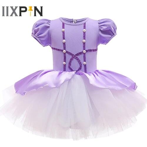 Kids Girls Ballerina Fairy Party Costumes Princess Tulle Dress Ballet Dance Gymnastics Leotard Tutu Dress Halloween Costume