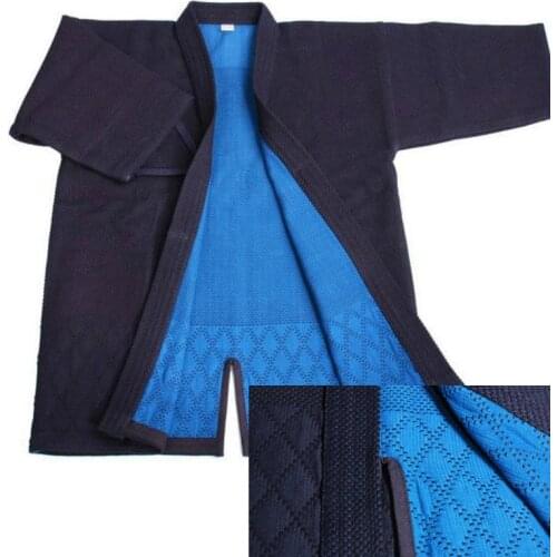 Kendo Costume Japan Style Navy Blue Double Layer Kendo Aikido Iaido Gi Sportswear Martial Arts Kendogi Uniforms