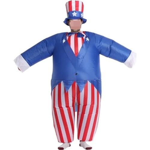 American Independence Day Uncle Sam Halloween Adult Cosplay Inflatable Suit Set
