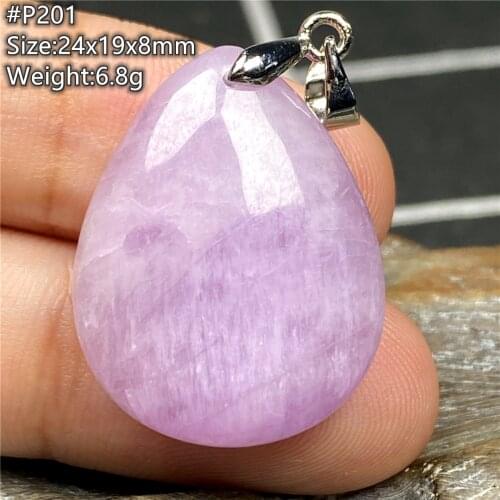 Top Natural Purple Kunzite Crystal Pendant Jewelry For Women Man Crystal 24x19x8mm Beads Healing Love Gift Silver Gemstone AAAAA