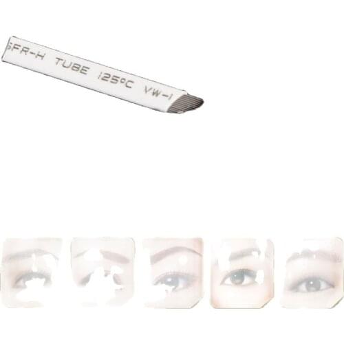 10pcs/lot permanent makeup blade Manual eyebrow tattoo curved 7 needles Individually packed