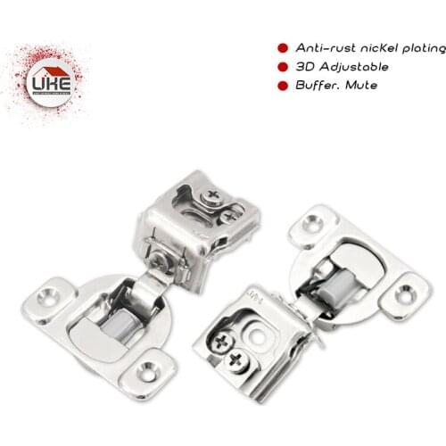 UKE 1/2 American Hydraulic buffering hinge cabinet hinges Damper Buffer Soft Close Clip on Furniture Hinge for Wood Door