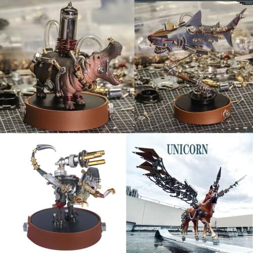 Mechanical Party Prehistoric Animal DIY Creative Decoration Dinosaur Shark Hippo Unicorn Cool Model