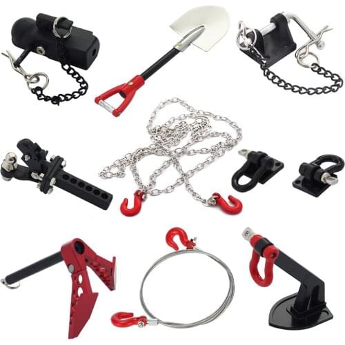 Metal Recovery Drag Chains Trailer Hitch Shackle Winch Anchor for 1/10 RC Crawler TRX4 TRX6 SCX10 Wraith Capra Redcat MST CC01