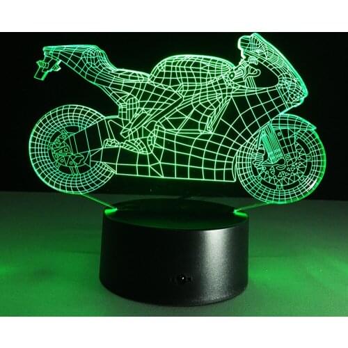 Motorcycle model Multicolored visual stereoscopic LED model lamp Gradient color Bluetooth speaker available A85