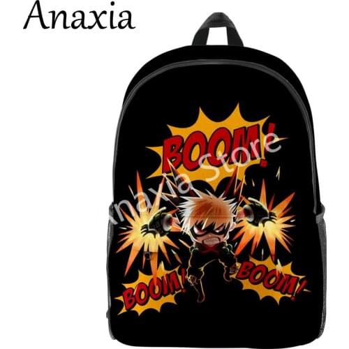 Bakugou katsuki merch 3D Merch Fashion Oxford Cloth Shoulder Backpack Printed Multi Zipper Pack Casual School Bag