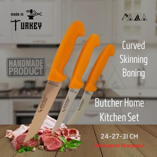 ATASAN Gold Series Butcher Home Kitchen Knives Set Handmade High Quality Professional Stainless Steel Chef Knives Turkish 2021
