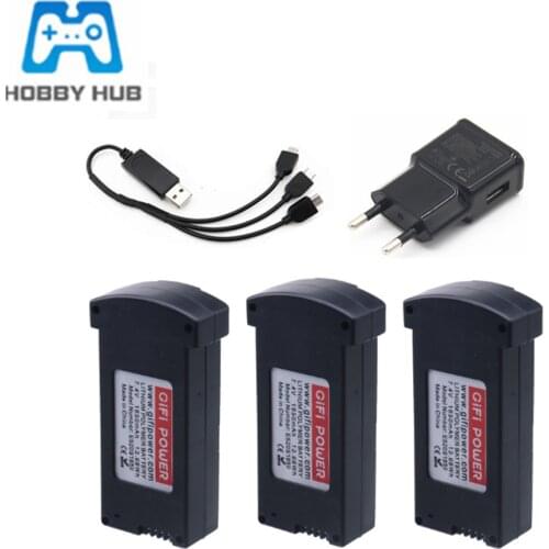 Original 7.4V 1200mAh 25C Lipo Battery +3 in 1 Charger For E520 E520S RC Quadcopter Drone Spare Parts Accessories For E520 E520S