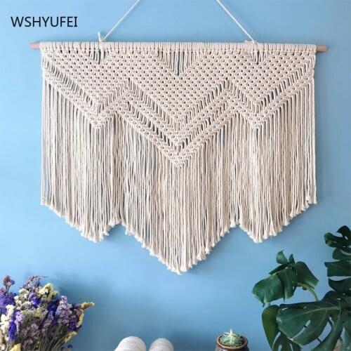 Nordic style hand-woven tapestry net red rice shielding box baseline background home decoration homestay cotton hemp rope