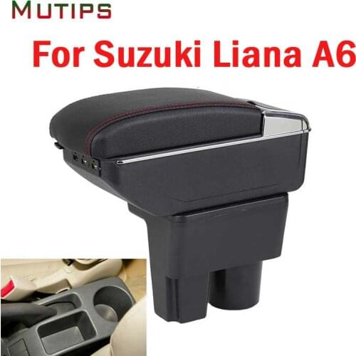 Mutips armrest for Suzuki Liana A6 leather arm rest rotatable storage box center console car-styling accessories 2005-2017 auto