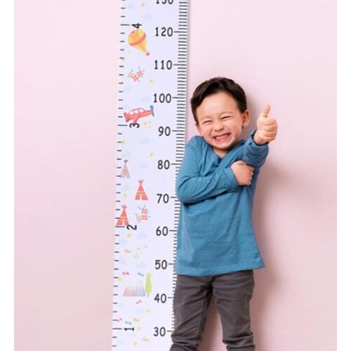 Hanging Canvas Height Ruler Baby Cartoon Height Measure Ruler Child Kid Wall Hanging Growth Chart Wall Measurement Ruler Record