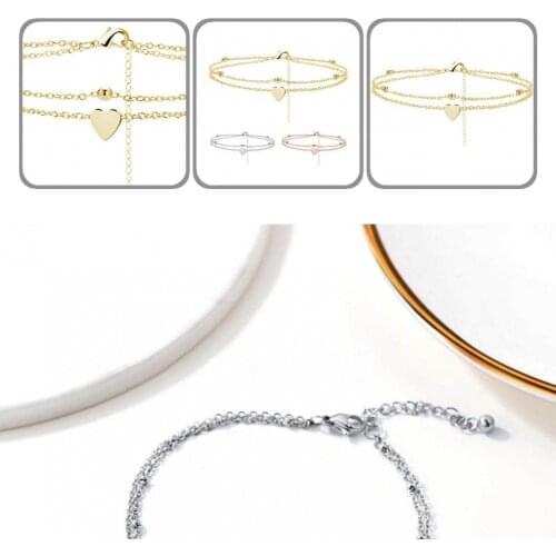 Portable Simple Love Heart Shape Women Feet Chain Bracelet Convenient Feet Chain Eye-catching Jewelry Supplies